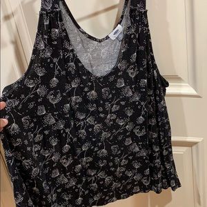 Black and white floral tank